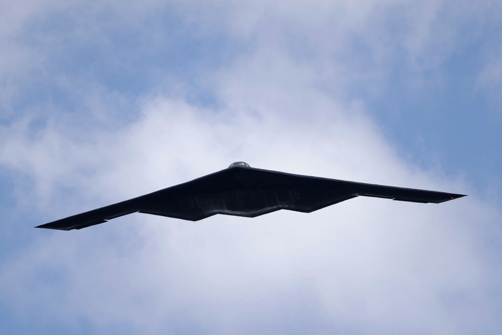 Et av USAs bombefly av typen B-2 Spirit fotografert i USA i mai 2020.
 Foto: Jeff Roberson / AP / NTB