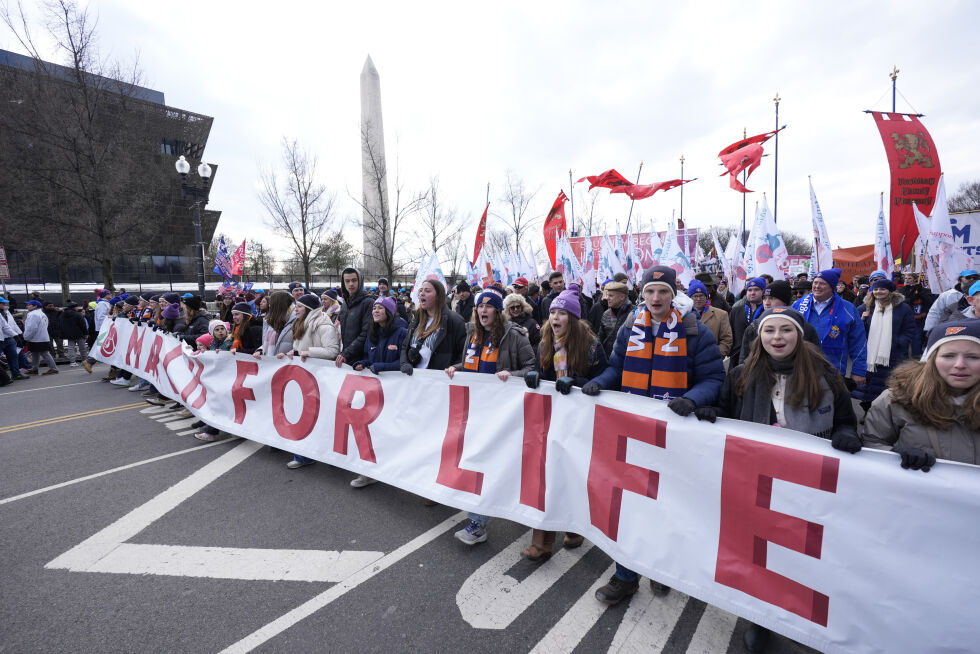 Tusenvis av abortmotstandere deltok fredag i den årlige «March for Life» i Washington.
 Foto: Manuel Balce Ceneta / AP / NTB