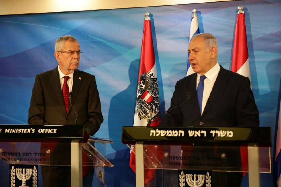 Israels statsminister Benjamin Netanyahu møter Østerrikes president Alexander van der Bellen.
 Foto: Esty Dziubov/TPS