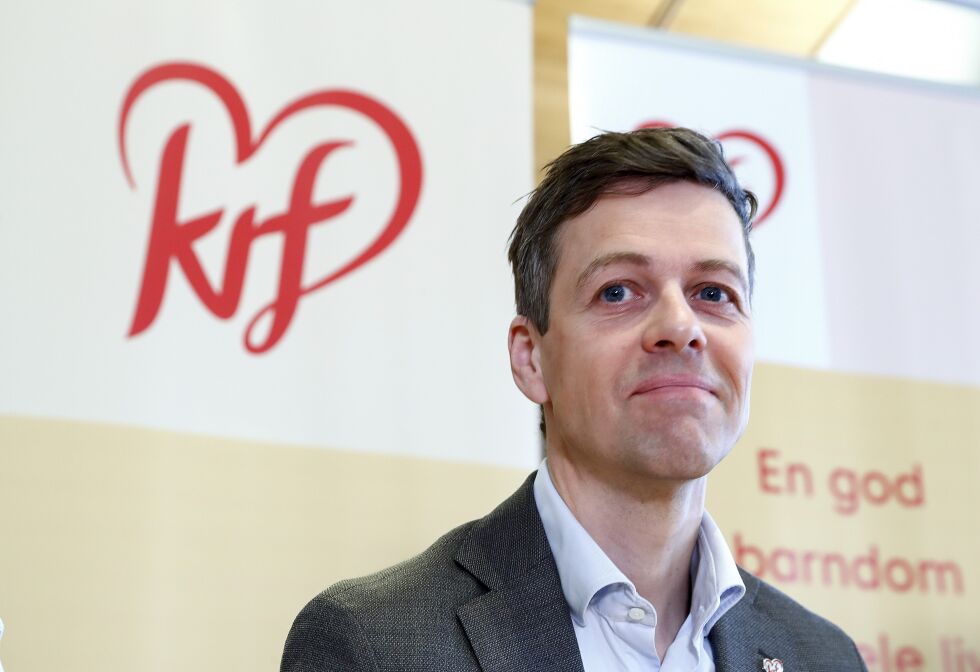 KrF-leder Knut Arild Hareide møtte tirsdag pressen i forkant av partiets landsmøte i Trondheim til helgen.
 Foto: Terje Pedersen / NTB Scanpix