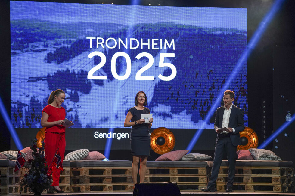 TRONDHEIM 2025: Prosjektleder Guri Knotten under et arrangement i 2020 der Trondheim ble tildelt VM på ski 2025.
 Foto: Martin Riseth / Riseth Sport Media / NTB