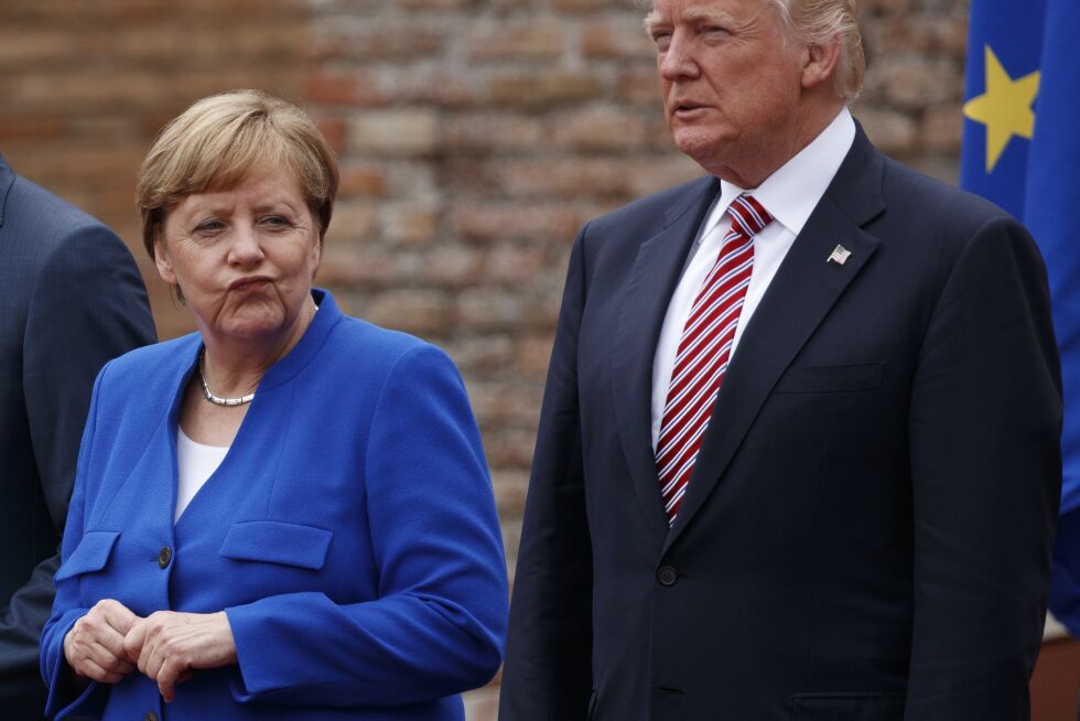 Toppmøte: Tysklands forbundskansler Angela Merkel sammen med USAs president Donald Trump under G7-møtet på Sicilia i mai.
 Foto: NTB scanpix