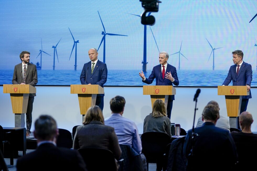 Regjeringen satser stort på havvind og la frem en plan på pressekonferanse onsdag 11. mai.
 Foto: NTB scanpix