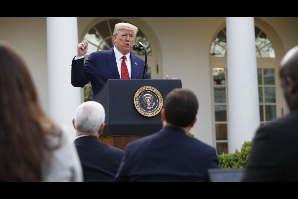 President Donald Trump kalte ønsket sitt om å løfte landets koronarestriksjoner innen påske ambisiøst, og utvidet de nasjonale anbefalingene til 30. april.
 Foto: Patrick Semansky / AP / NTB scanpix