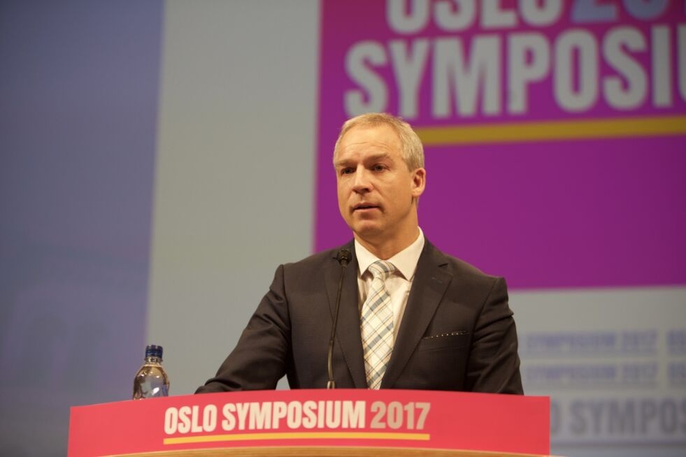 Hans Olav Syversen talte på Oslo Symposium 2017.
 Foto: Marion Haslien