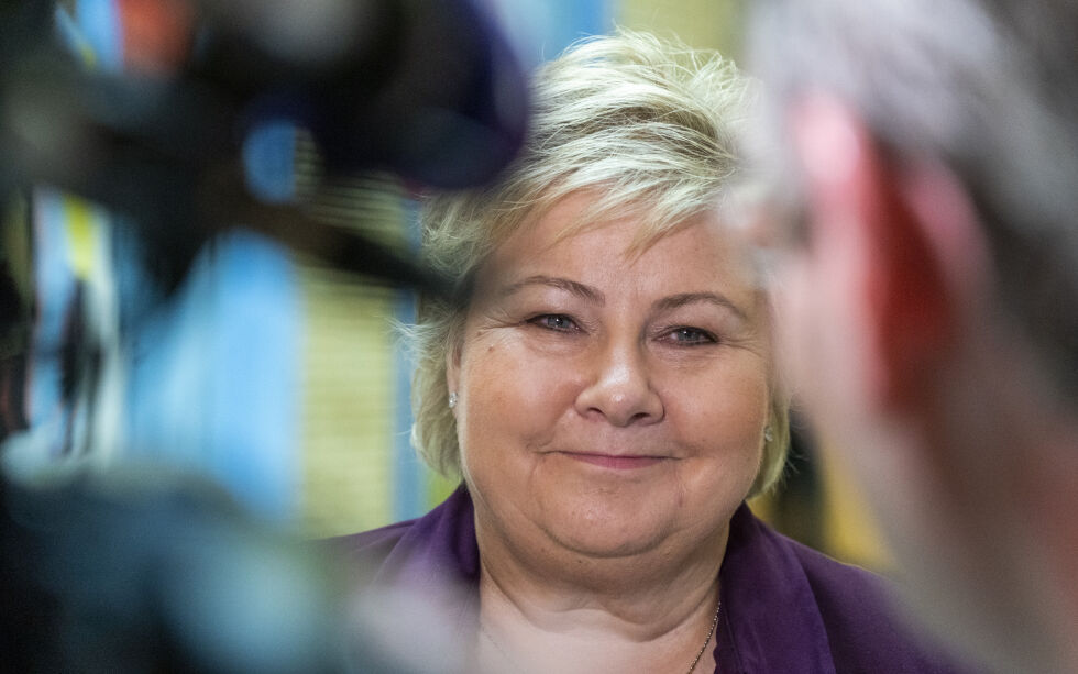 Høyres leder Erna Solberg kan smile fornøyd etter nok en sterk måling. Arkivbilde.
Foto: Terje Pedersen/NTB