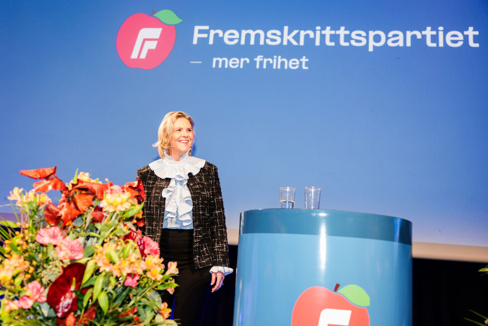 Frp-leder Sylvi Listhaug gleder seg over de beste målingene partiet har sett siden 2010.
 Foto: Jonas Been Henriksen / NTB