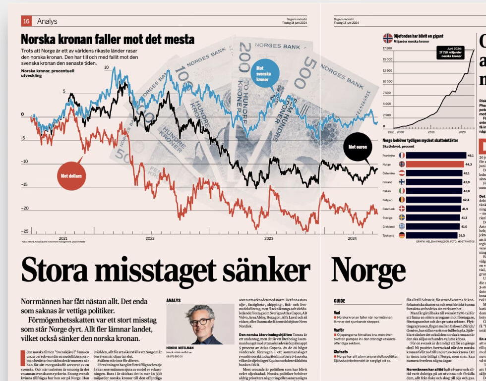 Norge mangler dyktige politikere, mener Dagens Industri.
 Foto: Faksimile:Dagens industri