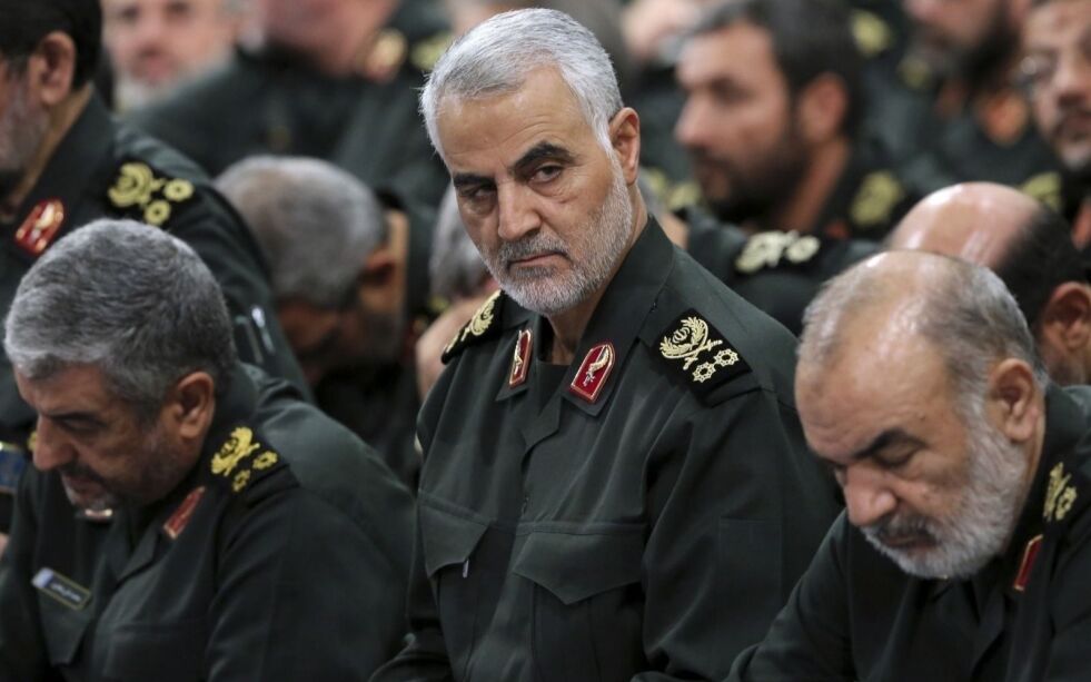 Den mektige lederen for elitestyrken i den iranske Revolusjonsgarden, general Qassem Soleimani, ble likvidert i et amerikansk droneangrep i Bagdad fredag 3. januar 2020.
 Foto: NTB Scanpix