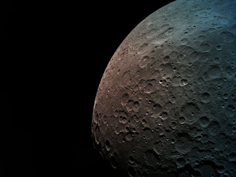 Bildet av månen tatt av det israelske romfartøyet Beresheet 8. april.
 Foto: Beresheet via SpaceIL