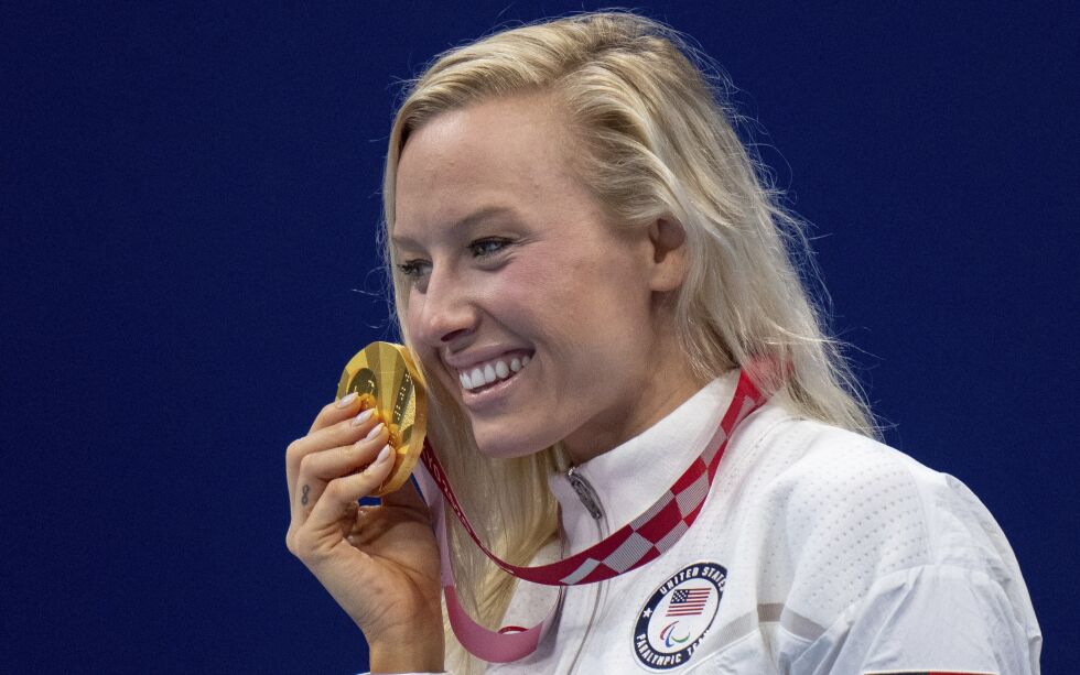 Jessica Long vant mange medaljer i svømming i Paralympics. Hun er også frimodig om sin kristne tro.
 Foto: Ap