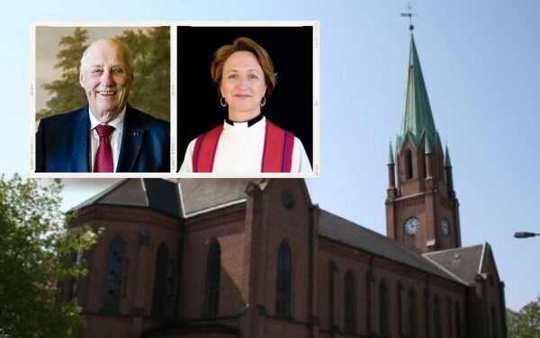 Kongen deltar under vigslingsgudstjenesten for ny biskop i Borg