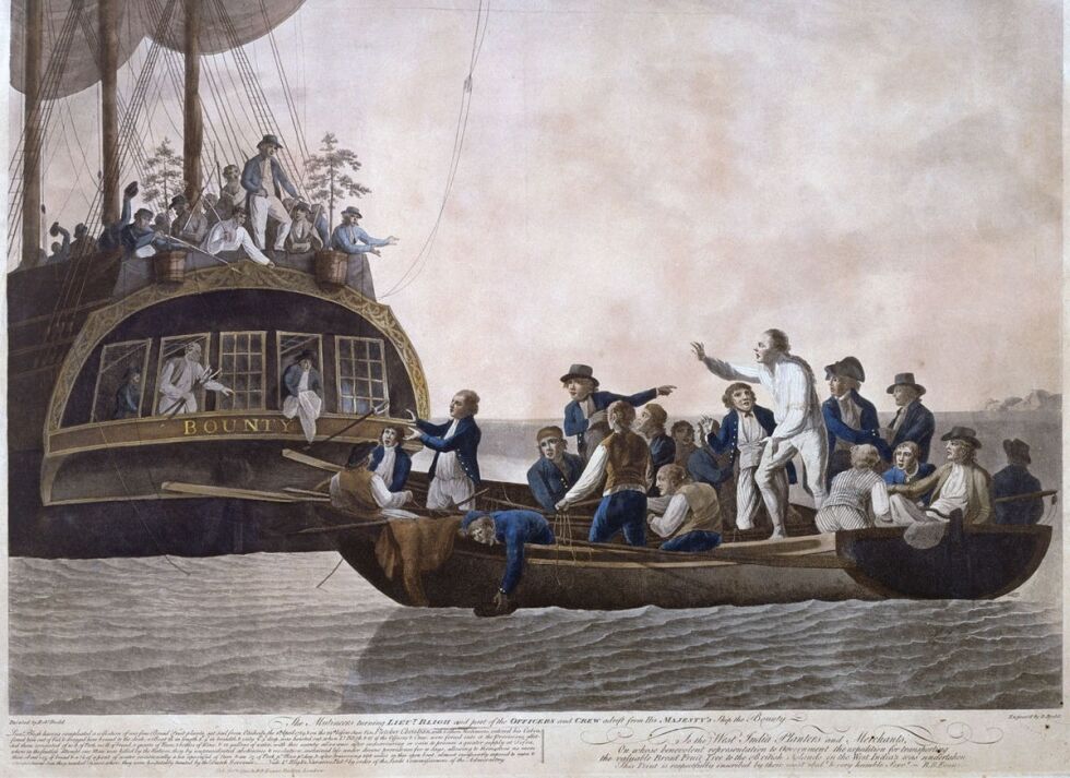 Mytteriet på Bounty i 1790.
 Foto: Wikimedia Commons