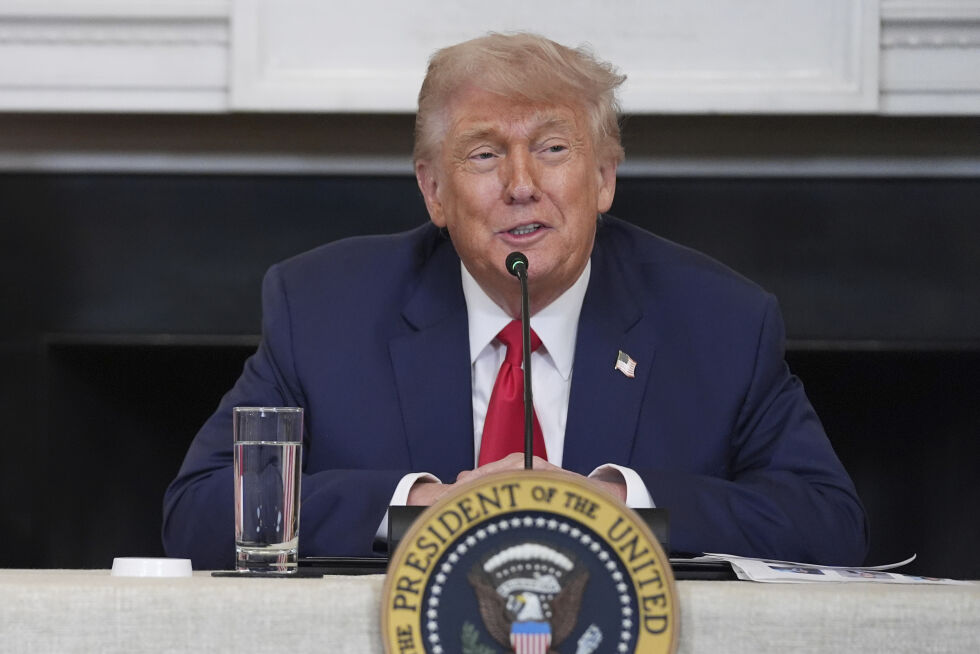 President Donald Trump sier at Iran er med på Gaza-forhandlingene.
 Foto: Evan Vucci / AP / NTB