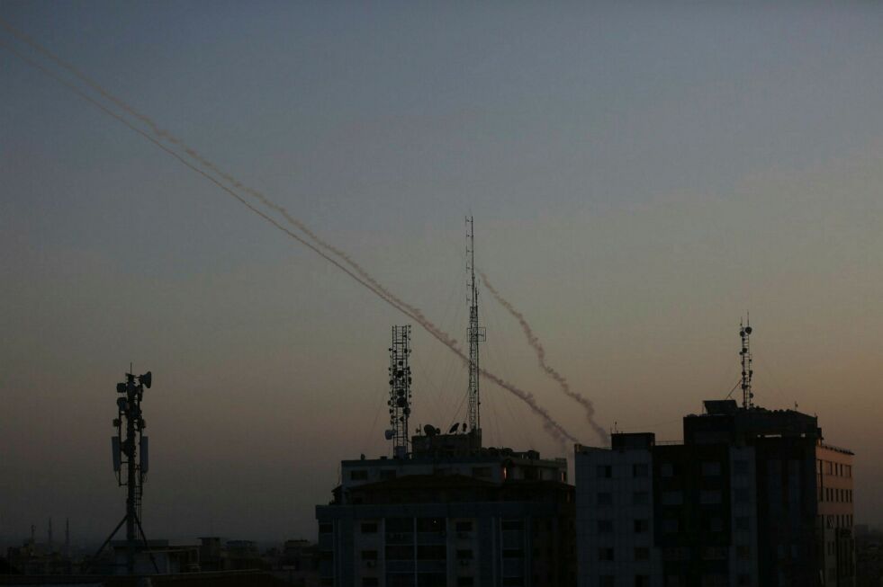 Rakettangrep mot Israel fra Gaza-stripen.
 Foto: Majdi Fathi/TPS