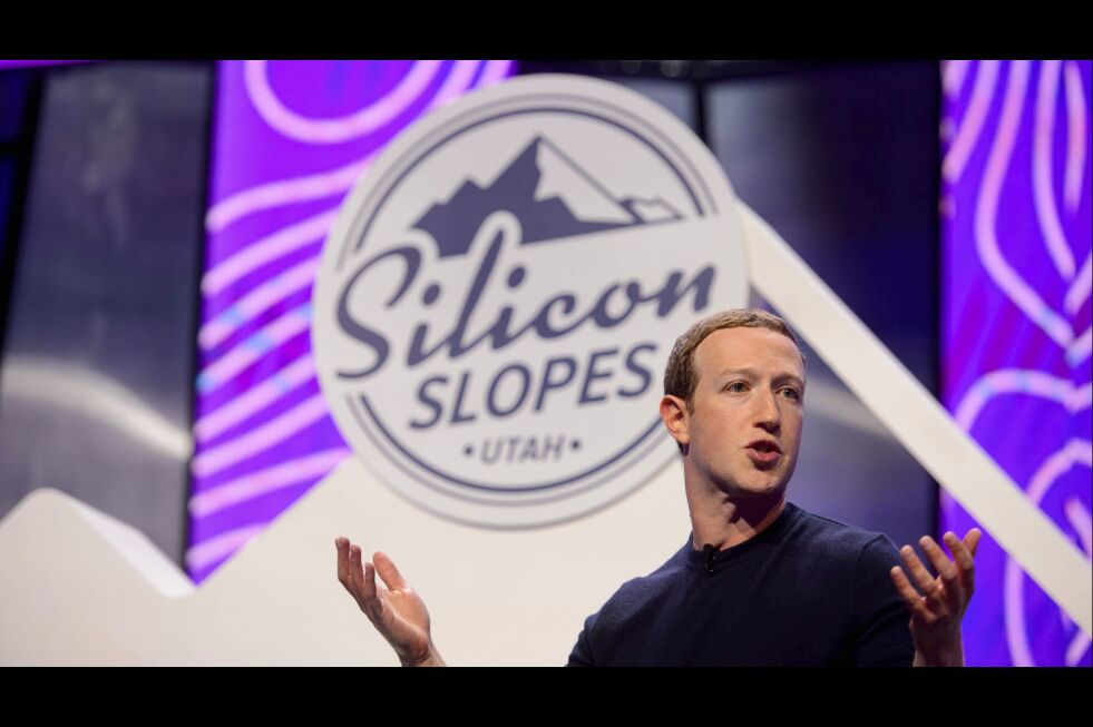 Facebooks mektige sjef Mark Zuckerberg fortalte på Silicon Slopes Tech Summit i Salt Lake City at han med årene har blitt mer religiøs og at det er viktig å tro på noe større enn seg selv.
 Foto: Trent Nelson/NTB Scanpix