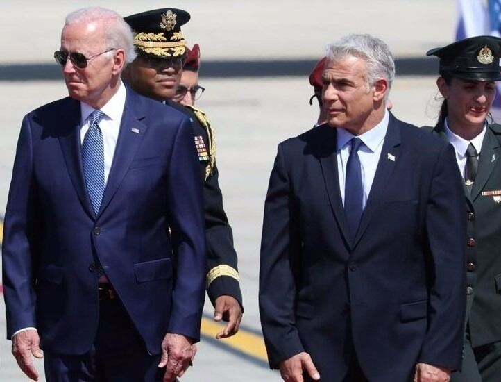 USAs president Joe Biden besøkte Israel i juli. Han ble møt på Ben Gurion lufthavn av statsminister Yair Lapid. Illustrasjonsbilde.
 Foto: Gideon Markowicz/TPS