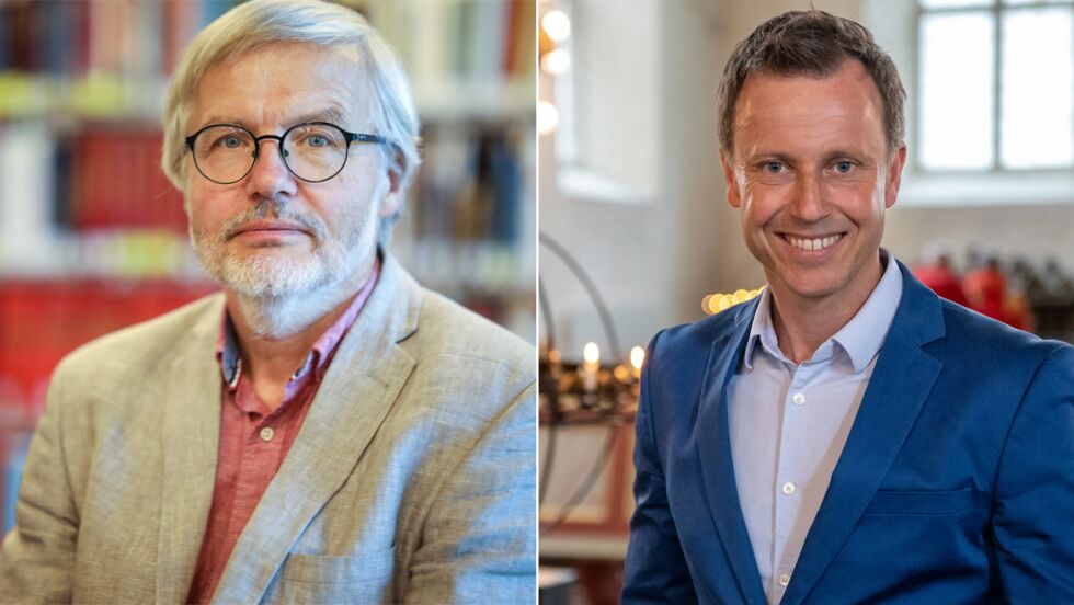 Harald Hegstad (t.v.) og Gard Sandaker-Nielsen er nominert til å bli leder av Kirkerådet.
 Foto: Den norske kirke.