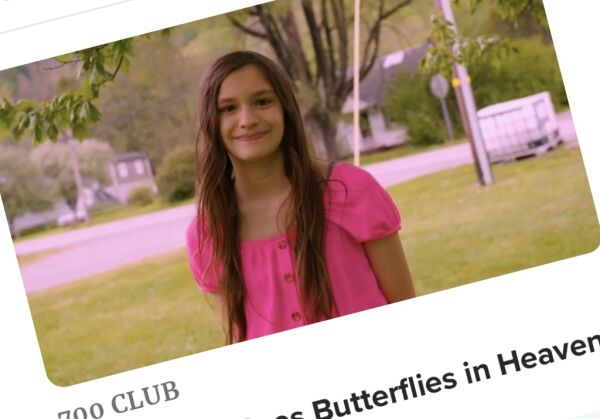 Annie (9) fikk se sommerfugler i Himmelen