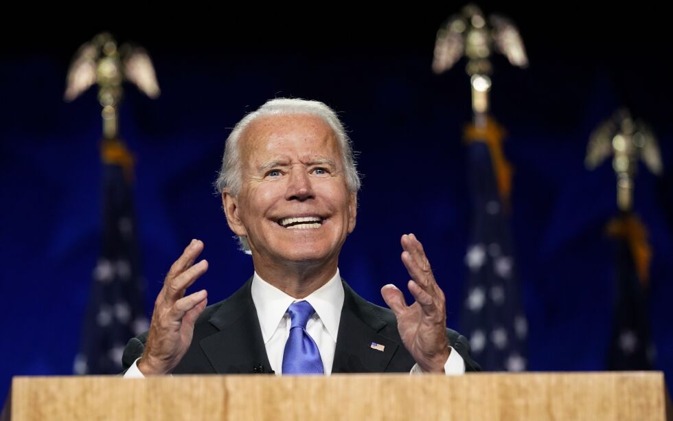Demokratenes presidentkandidat Joe Biden, som stort sett har drevet valgkamp hjemmefra, sier torsdag at han skal besøke delstater som kan avgjøre høsten valg.
 Foto: Andrew Harnik / NTB scanpix