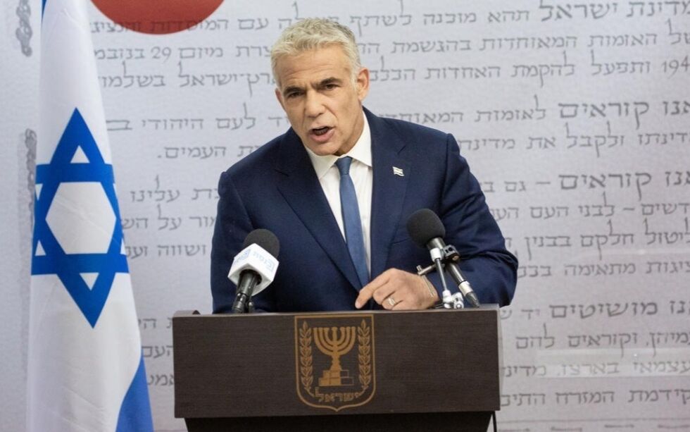 Israels utenriksminister Yair Lapid er tydelig på at Iran ikke bare er et problem for Israel, men for hele verden.
 Foto: Shalev Shalom/TPS