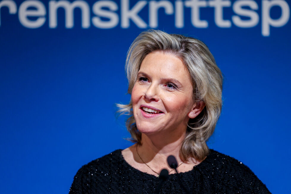 Partileder Sylvi Listhaug under Frps landsstyremøte på Quality Hotel Gardermoen.
 Foto: Amanda Pedersen Giske / NTB