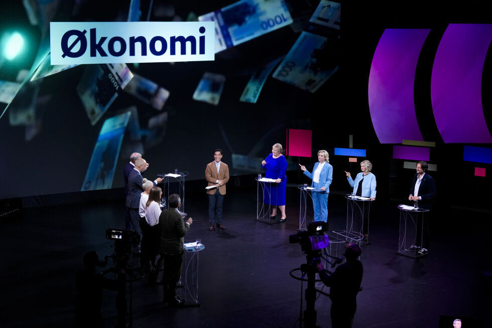 Nå blir det debatt i Stortinget om strømpris mandag. Her fra Arendalsuka.
 Foto: Heiko Junge, NTB