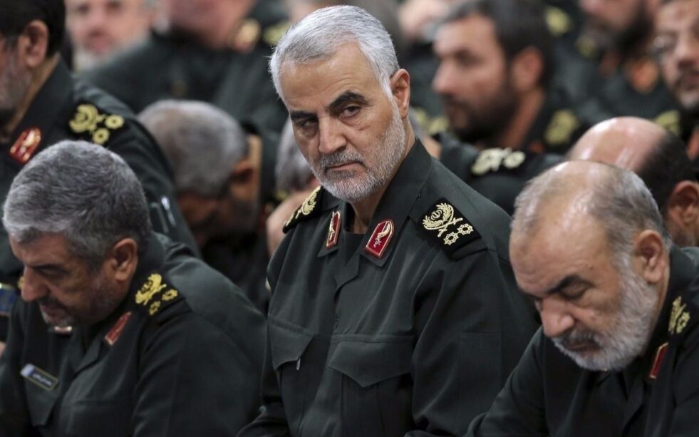 Den mektige lederen for elitestyrken i den iranske Revolusjonsgarden, general Qassem Soleimani, ble likvidert i et amerikansk droneangrep i Bagdad fredag 3. januar 2020.
 Foto: AP/NTB