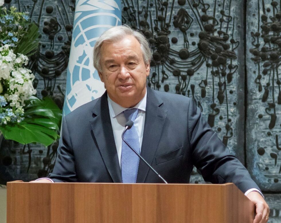FNs generalsekretær Antorio Guterres.
 Foto: Maoz Vaystooch/TPS