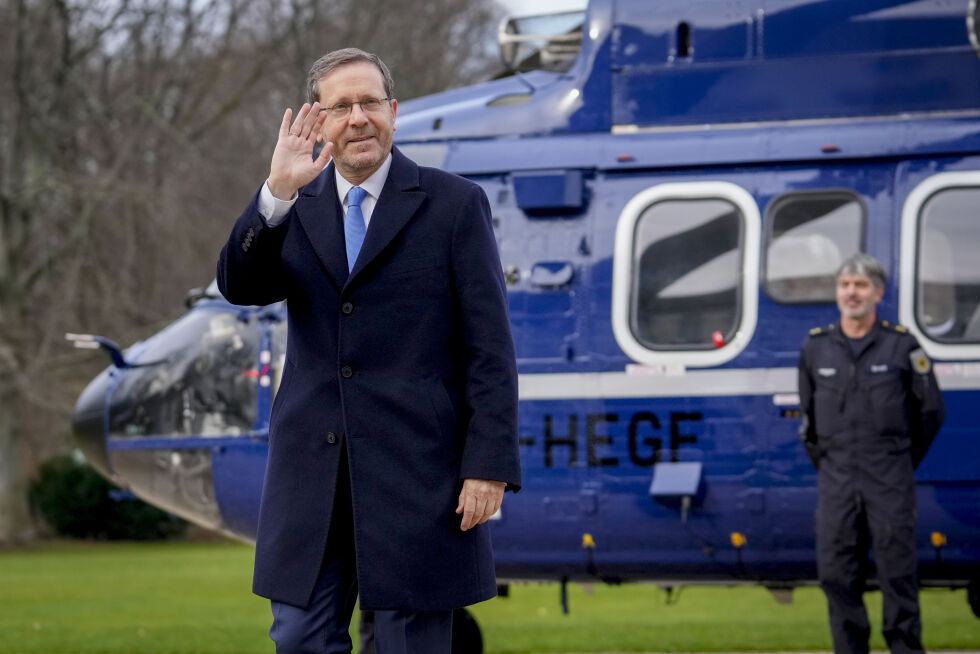 Israels president Isaac Herzog da han ankom sikkerhetskonferansen i München fredag.
 Foto: NTB/AP/Ebrahim Noroozi