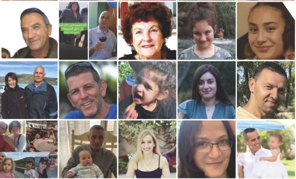 Her er noen av de 240 menneskene som ble kidnappet av terrororganisasjonen Hamas lørdag 7. oktober.
 Foto: Skjermbilde fra kidnappedfromisrael.com