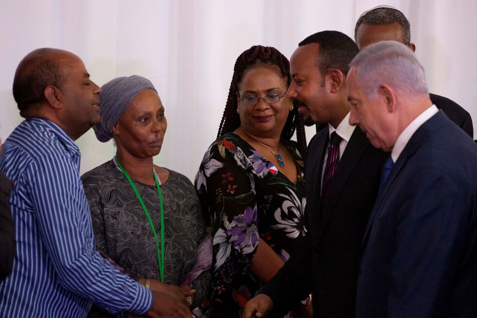 Familien til Avera Mengistu møter Etiopias statsminister Abiy Ahmed.
 Foto: Esty Dziubov/TPS