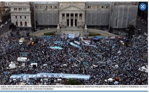 Tusenvis demonstrerte mot abortforslag i Argentina