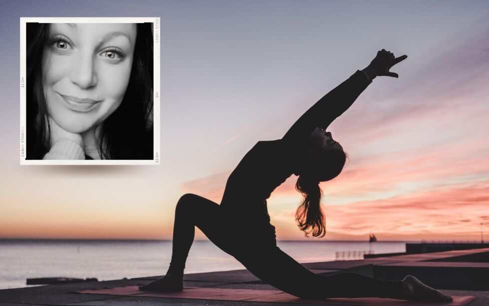 Kristine Haugen advarer mot yoga. Hun ble selv innlagt på psykiatrisk sykehus etter langvarig søken etter det åndelige, av og til kombinert med rus.
 Foto: Privat / Unsplash / Norge IDAG-collage