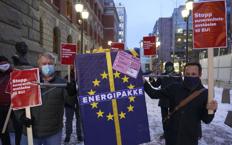 Nei til EU anker Oslo tingretts dom i saken mot EUs energibyrå Acer. Tingretten konkluderte med at Grunnloven ikke ble brutt da Stortinget vedtok EUs tredje energipakke i 2018.
 Foto: Ole Berg-Rusten / NTB