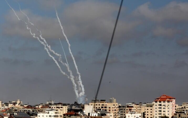 Fra rakettangrep mot Israel i mai i år.
 Foto: Majdi Fathi/TPS