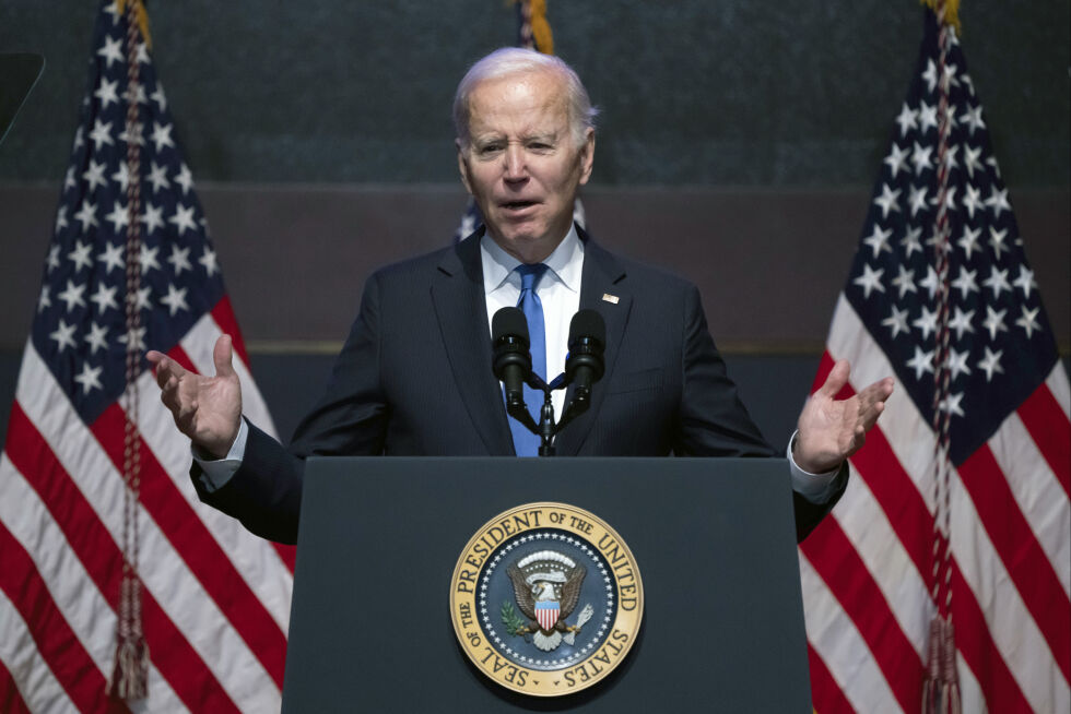 President Joe Biden talte under National Prayer Breakfast torsdag 2. februar fra Capitol Visitor Center.
 Foto: Ap