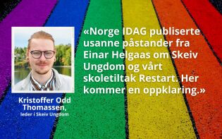 Oppklaring om Skeiv Ungdoms undervisningstilbud
