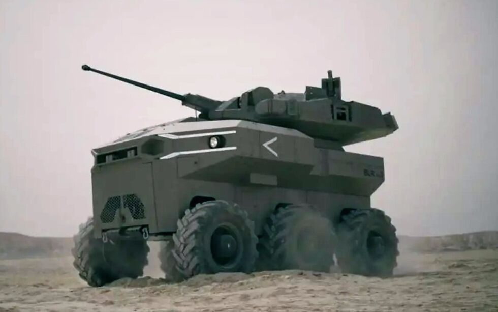 Slik ser det nye ubemannede M-RCV til det israelske forsvaret ut. Det er planlagt tester av kjøretøyet i 2023.
 Foto: Det israelske forsvarsdepartementet/TPS