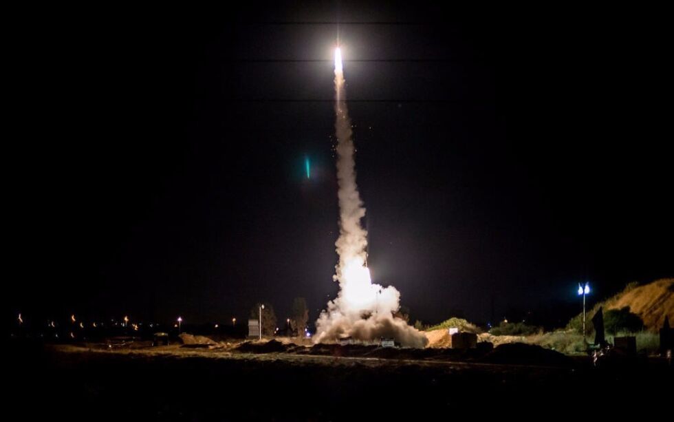 Israels forsvarssytem Iron Dome avskjærte terrorraketter sendt mot Israel fra Gazastripen i løpet av helgen.
 Foto: Kobi Richter/TPS