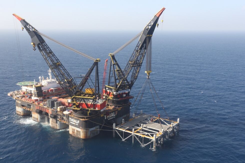 Leviathan-plattformen sørger for at Israel blir en stor eksportør av gass i midtøsten.
 Foto: Marc Israel Sellem/NTB Scanpix