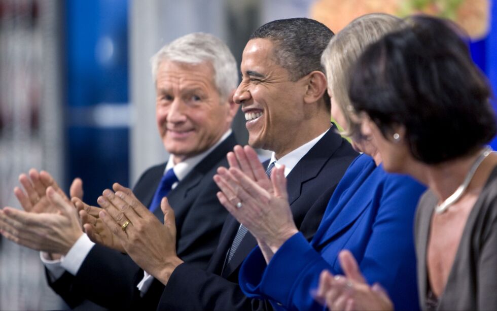 USAs daværende president Barack Obama mottok Nobels fredspris uten å forstå hvorfor.
 Foto: Bjørn Sigurdsøn / NTB