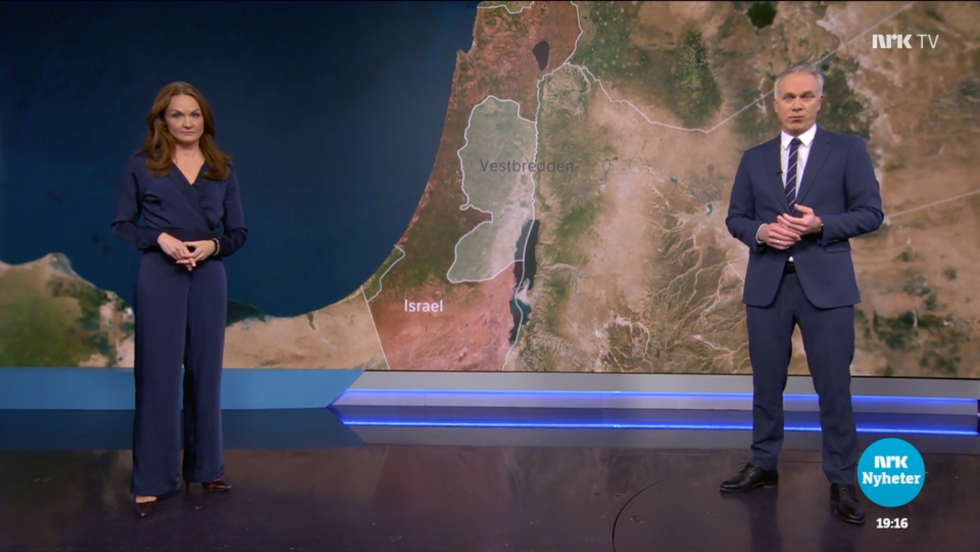 NRK: – Søndagsrevyens reportasje om bosettere i Israel var verre enn noe NRK før har prestert, skriver Finn Jarle Sæle.
 Foto: Skjermdump NRK Dagsrevyen 7.1.2024.