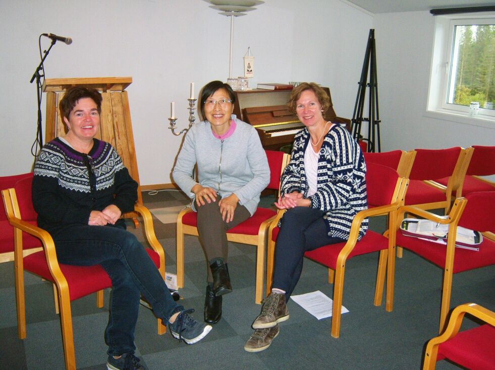 «Mødre i bønn» ledergruppe: Ester Haugvaldstad f.v, Randi Anita Helvig og  Lill Iren Larsen.
 Foto: Privat