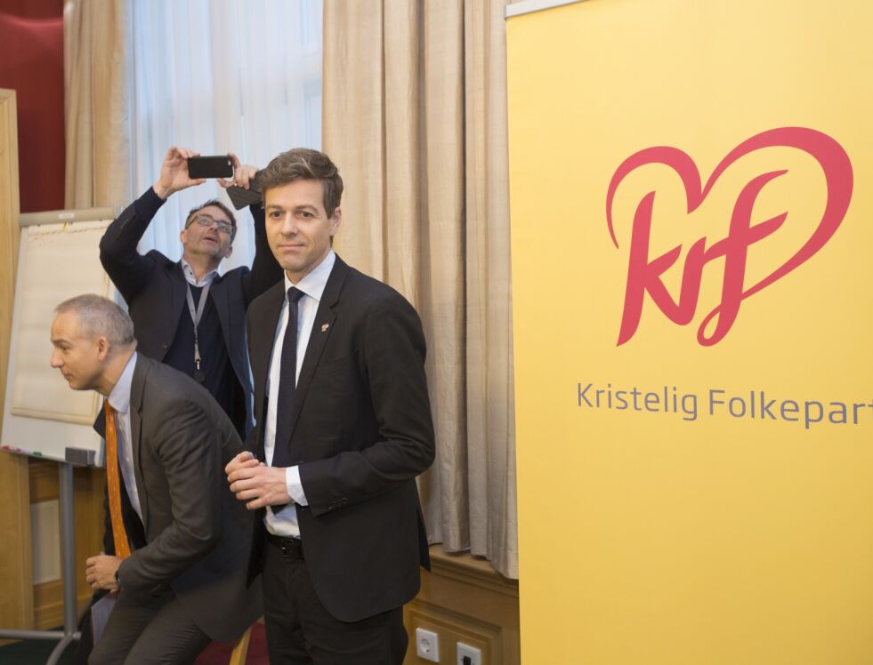 KrF-leder Knut Arild Hareide etter budsjettsamtalene onsdag 30. november.
 Foto: NTB / Scanpix