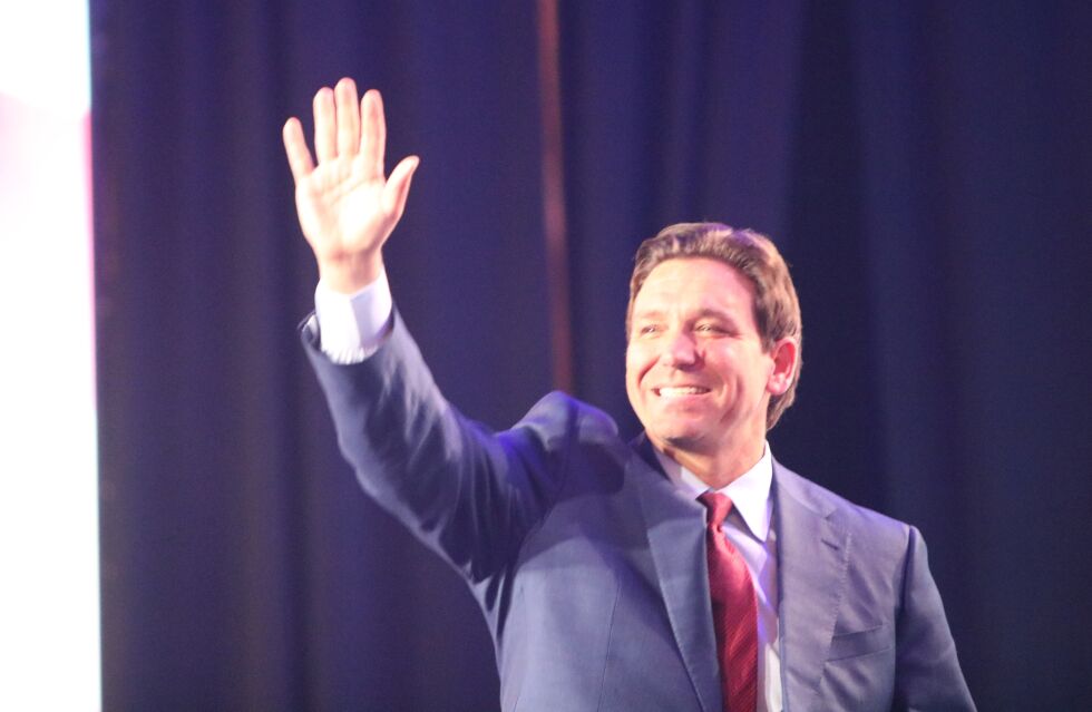 Florida-guvernør Ron DeSantis kom nest best ut i spørreundersøkelsen under den kristne politiske konferansen i Amerkas hovedstad denne helgen.
 Foto: Trine Overå Hansen
