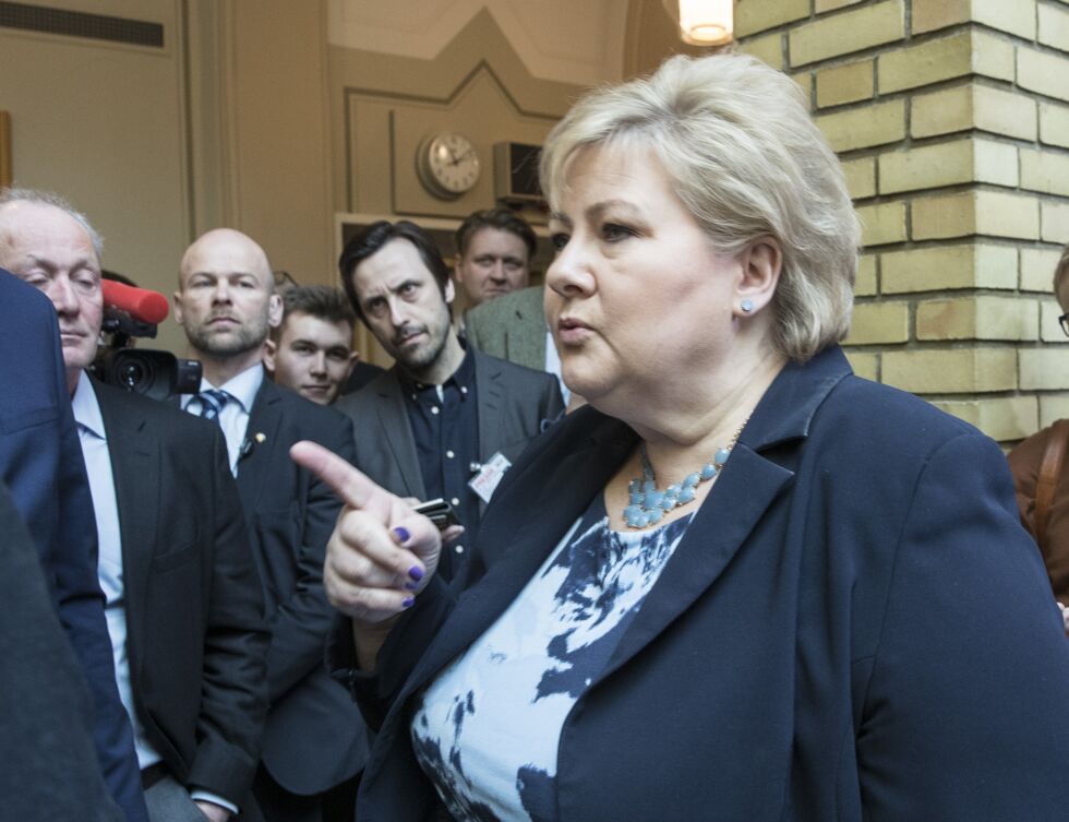 Det er delte meninger om hvordan statsminister Erna Solberg (H) håndterte bråket rundt tidligere justisminister Sylvi Listhaug (Frp). Foto: Vidar Ruud / NTB scanpix