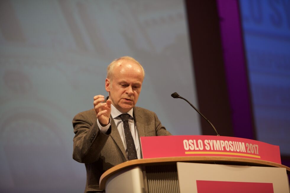 Tomas Sandell talte på Oslo Symposium torsdag.
 Foto: Marion Haslien