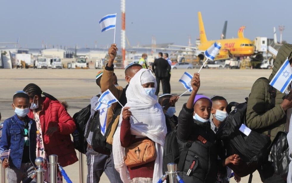 Den første gruppen på 316 etiopiske jøder som ankom Ben Gurion flyplass i den første fasen av operasjon Tsur Israel 3. desember 2020. Arkivbilde.
 Foto: Eitan Elhadez-Barak/TPS