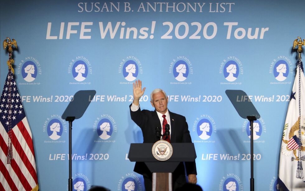 Visepresident Mike Pence er en stor støttespiller for «Ja til livet»-kampanjen.
 Foto: Douglas R. Clifford / NTB